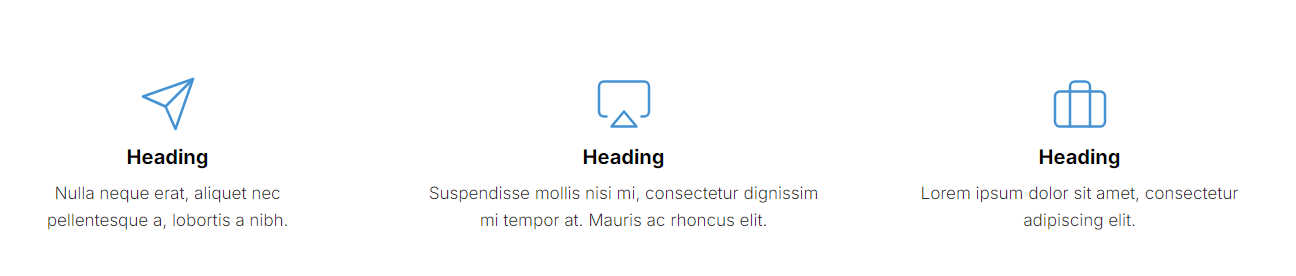 3 columns with icons