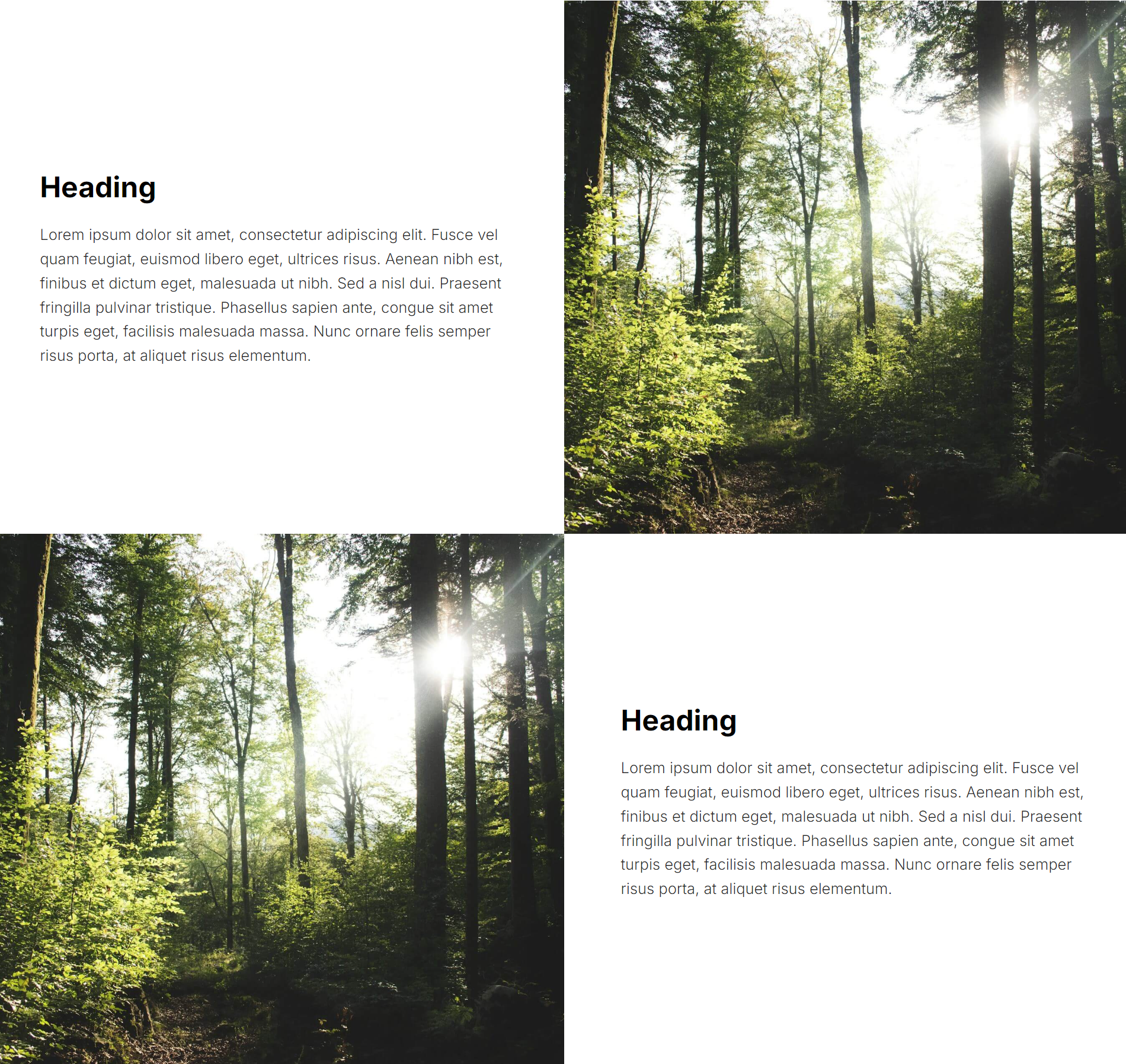 Text left first constrained text & full width image pair