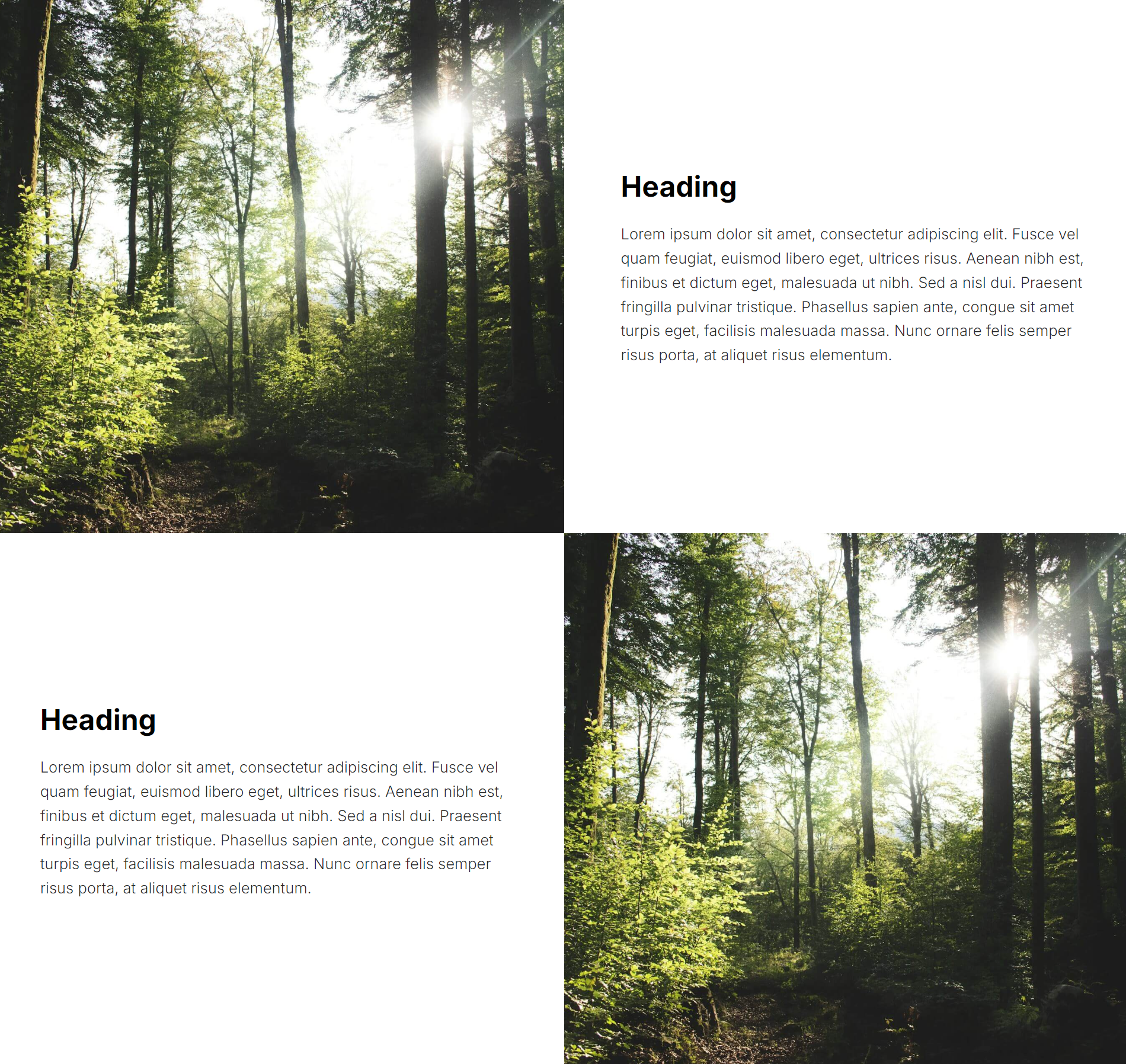 Text right first constrained text & full width image pair